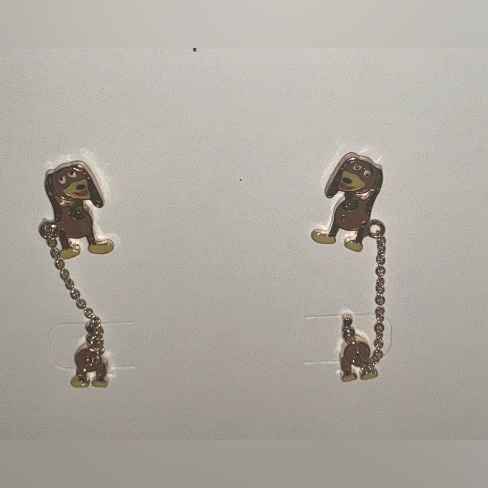 Dachshund Disney Pixar Toy Story Slinky earrings NWT - Picture 3 of 10